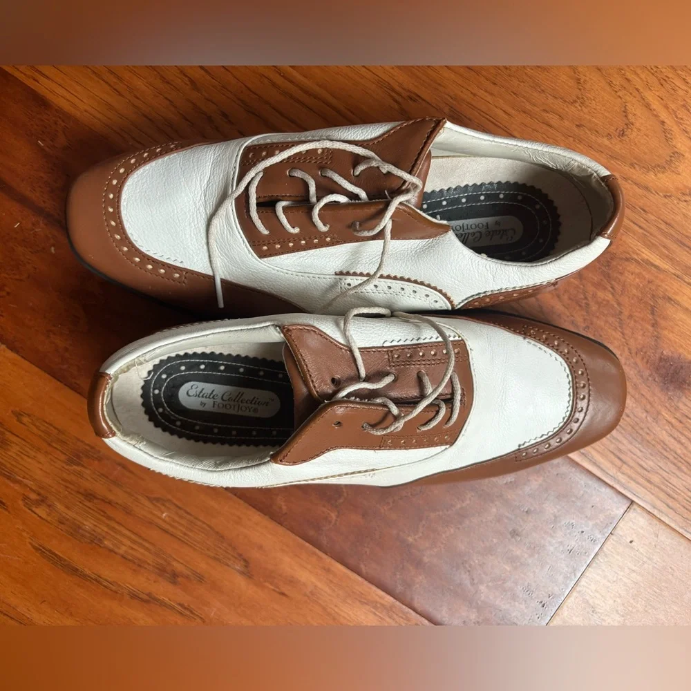 FootJoy Men's Brown and White Oxford Golf Shoes